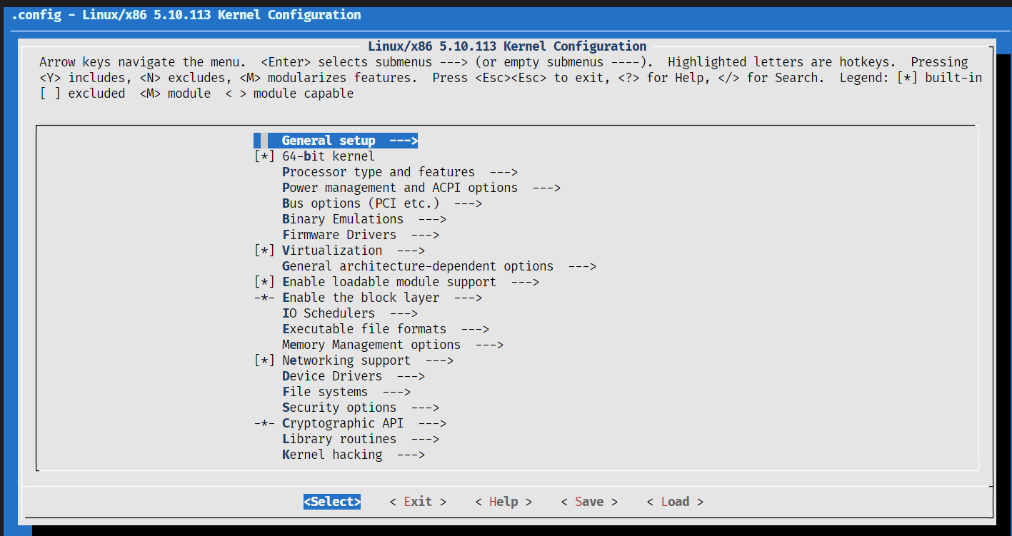 menuconfig 运行结果